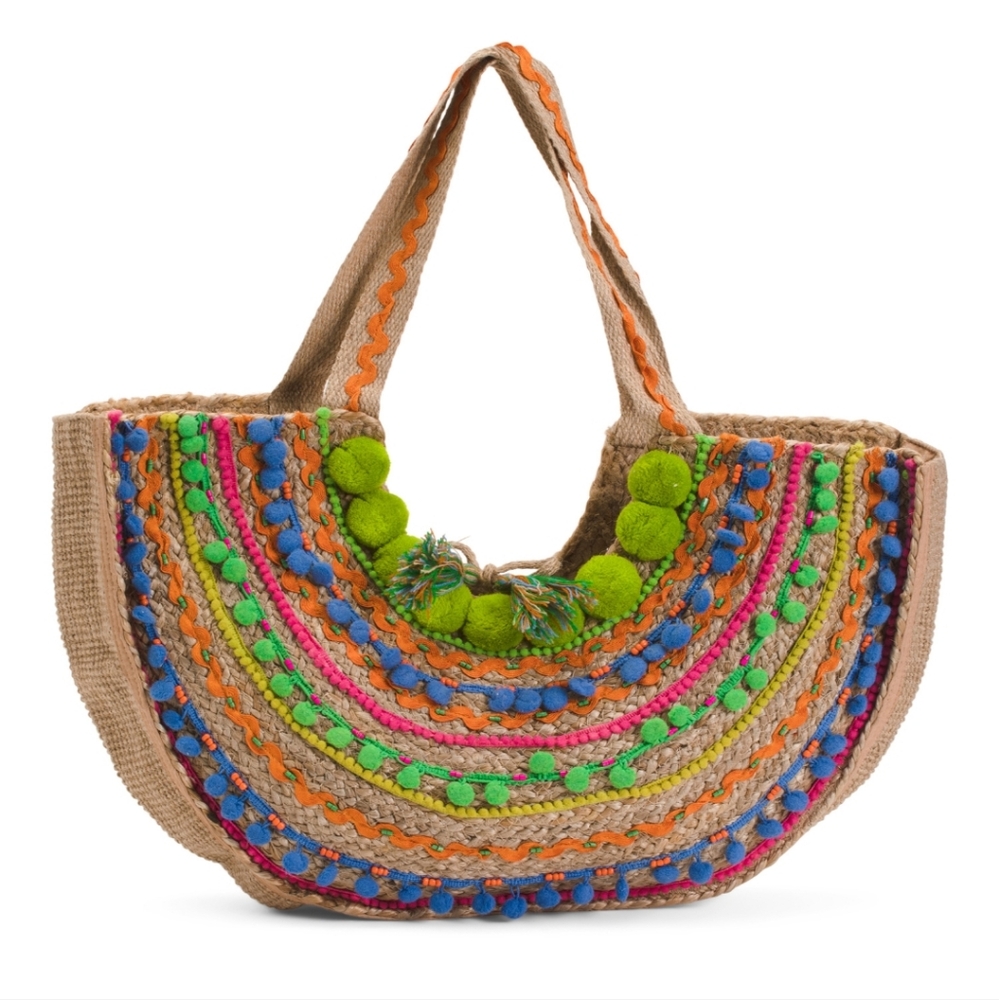 America and Beyond PomPom Fiesta tote